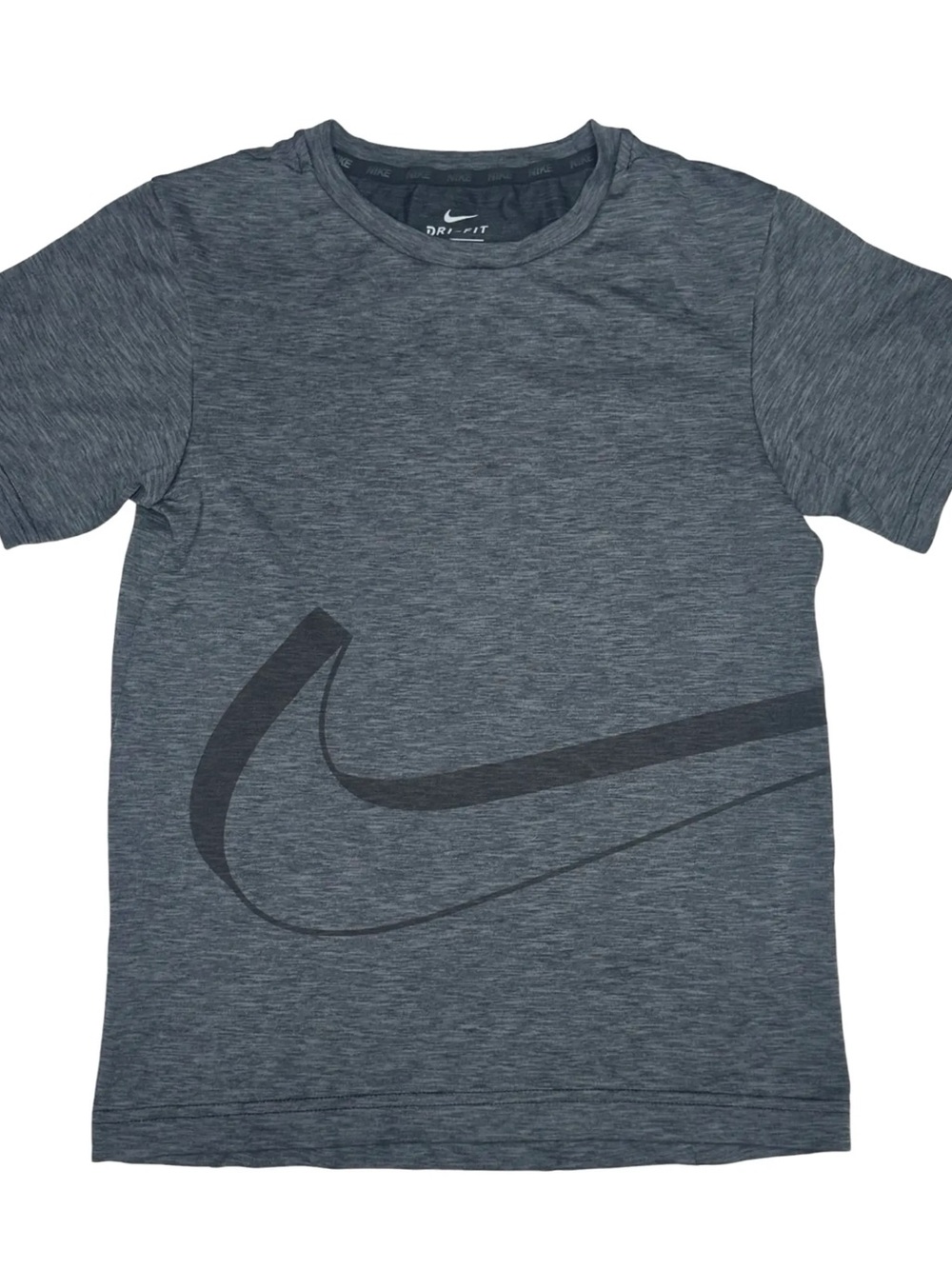 Nike Dri-fit Charcoal Heather Short Sleeve Tee with Tonal Swoosh